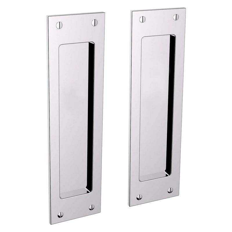 Baldwin Estate Santa Monica Dummy Large Pocket Door Set in Polished Chrome finish