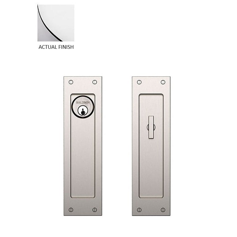 Baldwin Estate Santa Monica Keyed Entry Large Pocket Door Set in Polished Chrome finish