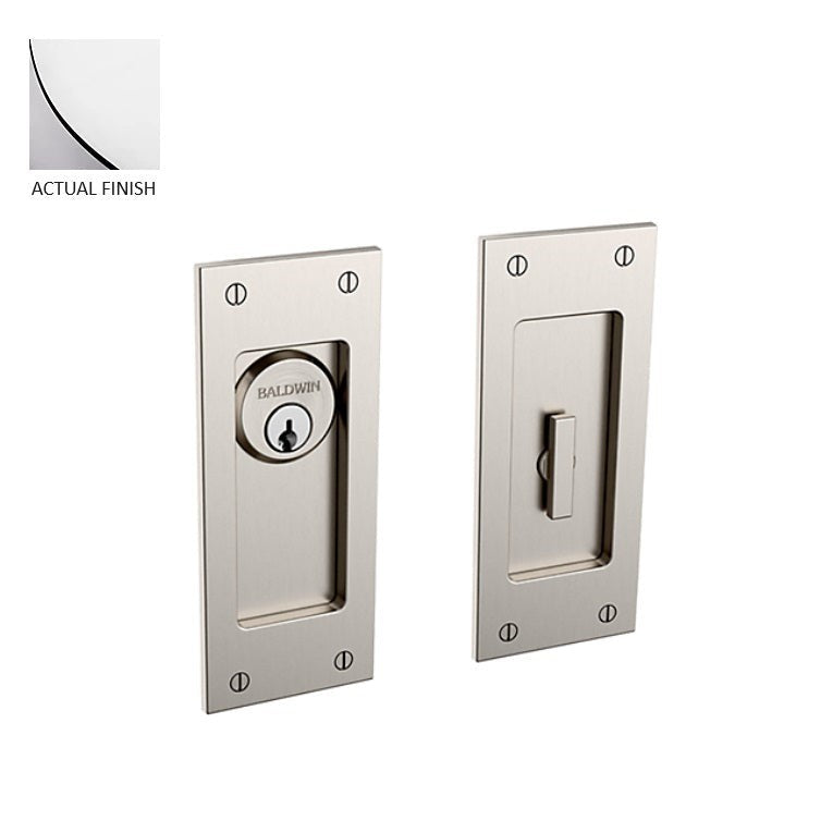 Baldwin Estate Santa Monica Keyed Entry Small Pocket Door Set in Polished Chrome finish