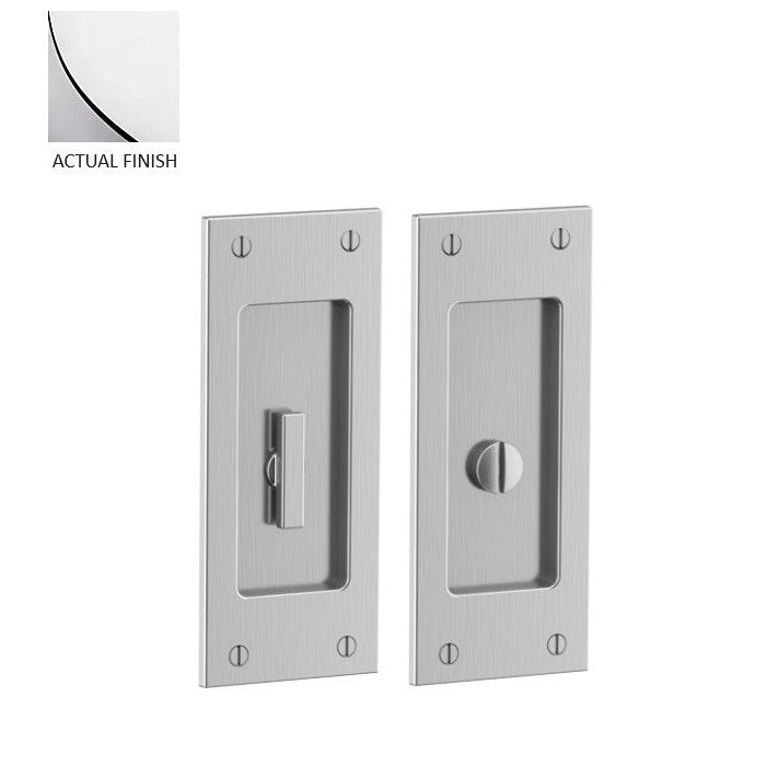 Baldwin Estate Santa Monica Privacy Small Pocket Door Set in Polished Chrome finish