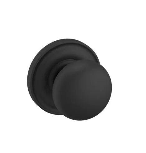 The Baldwin Estate 5000 Baltimore (2") Knob with 5048 Rosette in Satin Black finish.