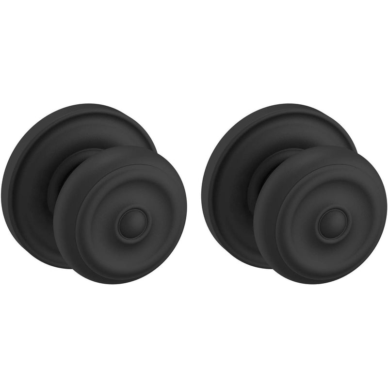 Baldwin Estate 5020 Passage Knob with 5048 Rosette in Satin Black finish