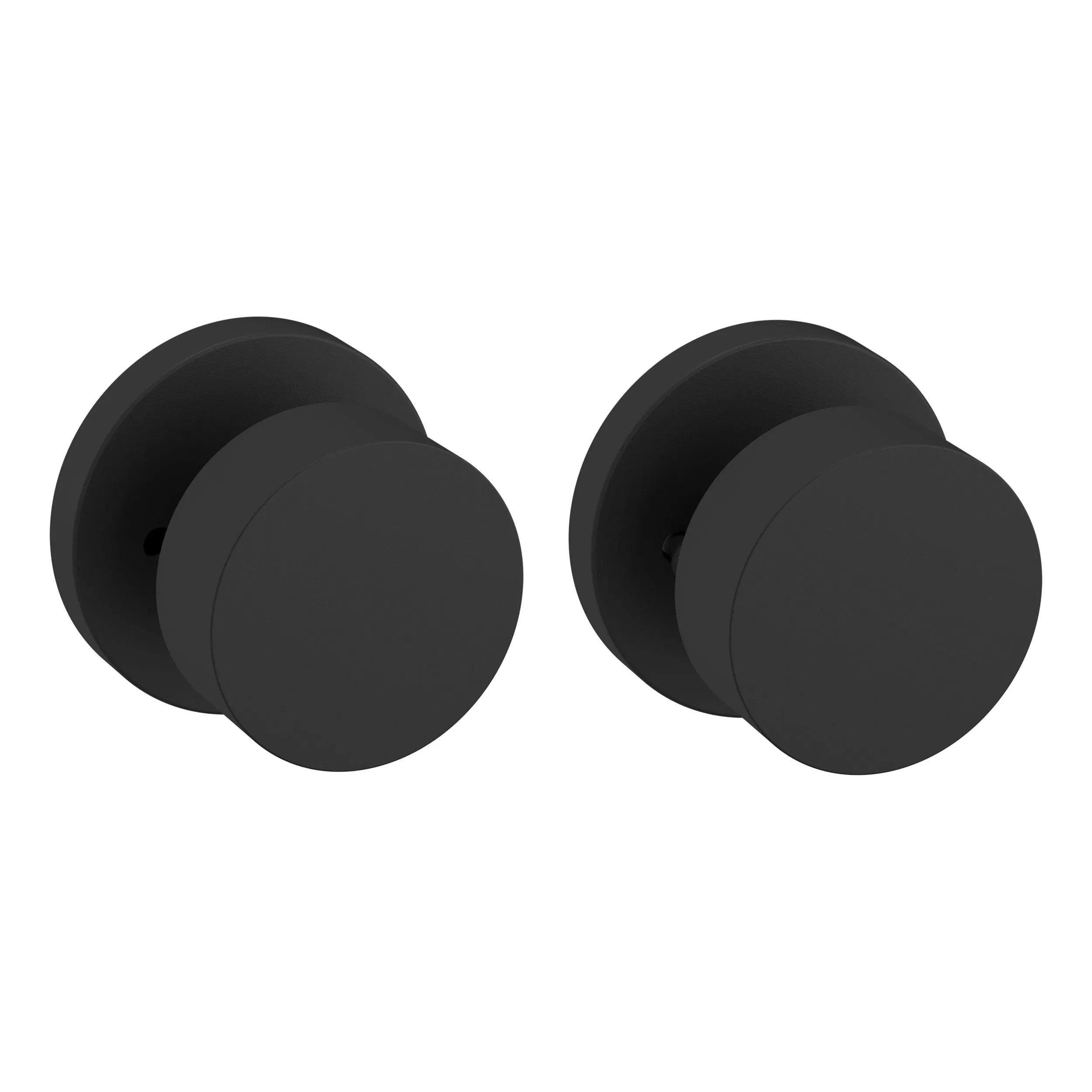 The Baldwin Estate 5055 Minneapolis Knob (2 1/8") with 5046 Rosette in Satin Black finish.