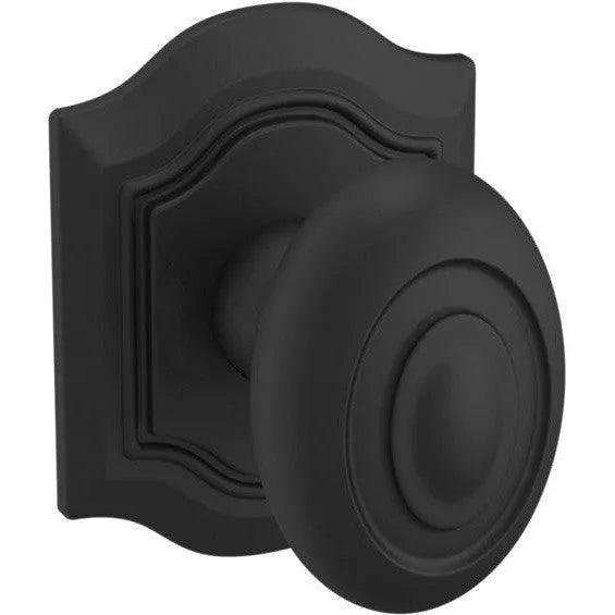 Baldwin Estate 5077 Bethpage Half Dummy Knob with R027 Rosette in Satin Black finish