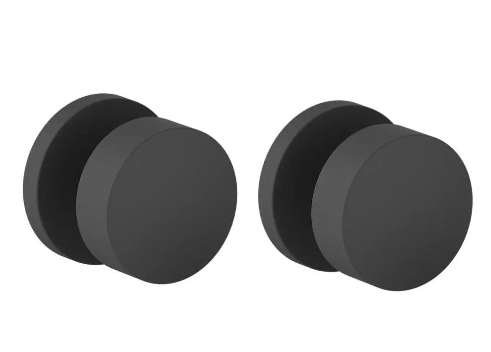 The Baldwin Estate 5079 Minneapolis Knob (2 3/8") with 5046 Rosette in Satin Black finish.
