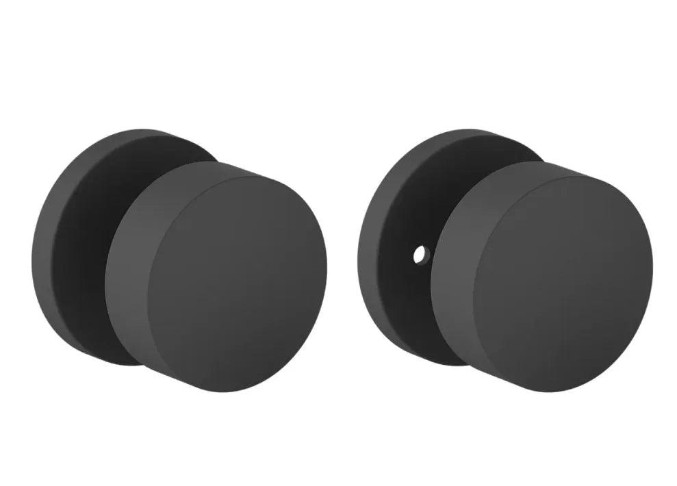 The Baldwin Estate 5079 Minneapolis Knob (2 3/8") with 5046 Rosette in Satin Black finish.