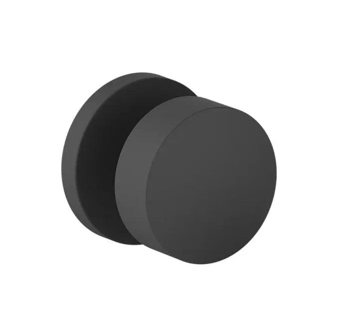 The Baldwin Estate 5079 Minneapolis Knob (2 3/8") with 5046 Rosette in Satin Black finish.