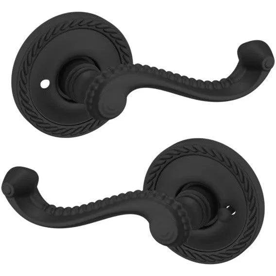 Baldwin Estate 5104 Privacy Lever with 5004 Rosette in Satin Black finish