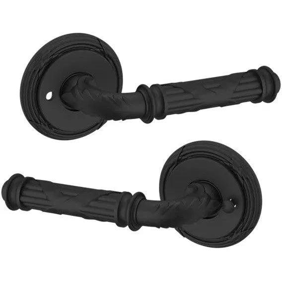 Baldwin Estate 5122 Privacy Lever with 5022 Rosette in Satin Black finish