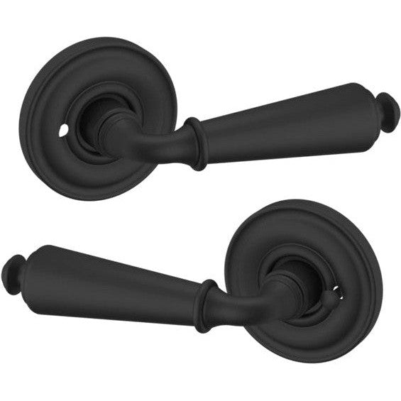 Baldwin Estate 5125 Privacy Lever with 5048 Rosette in Satin Black finish