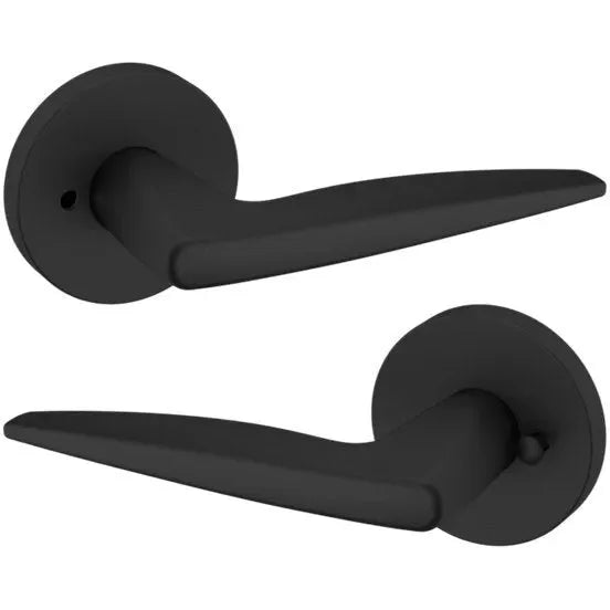 Baldwin Estate 5166 Privacy Lever with 5046 Rosette in Satin Black finish