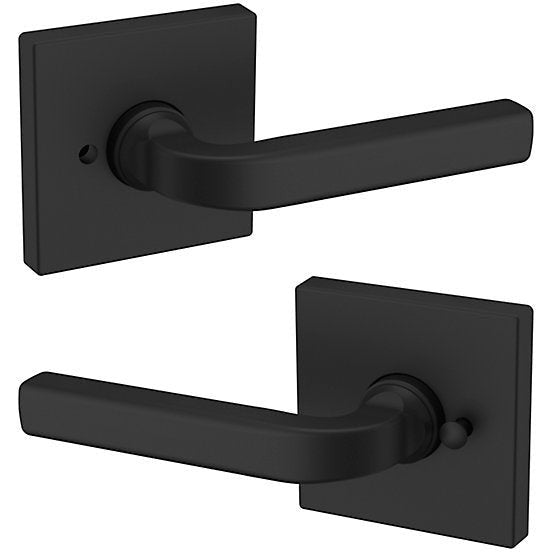 Baldwin Estate 5190 Privacy Lever with R017 Rosette in Satin Black finish