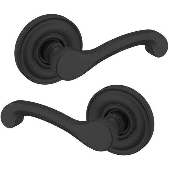 Baldwin Estate 5445V Full Dummy Lever with 5048 Rosette in Satin Black finish