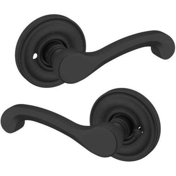 Baldwin Estate 5445V Privacy Lever with 5048 Rosette in Satin Black finish