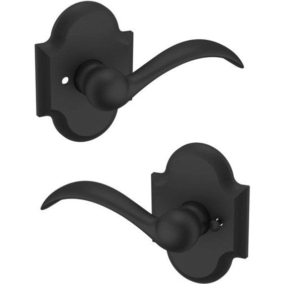 Baldwin Estate 5452V Privacy Lever with R030 Rosette in Satin Black finish