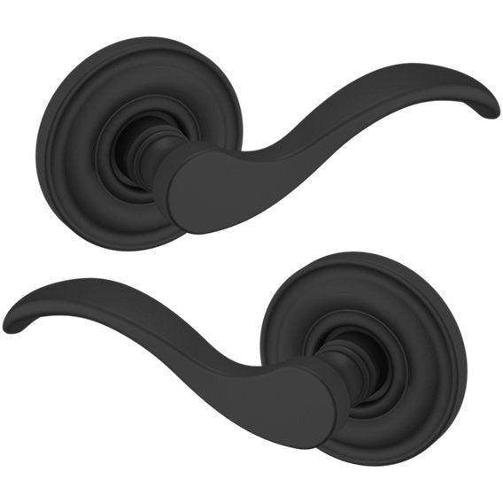 Baldwin Estate 5455V Passage Lever with 5048 Rosette in Satin Black finish