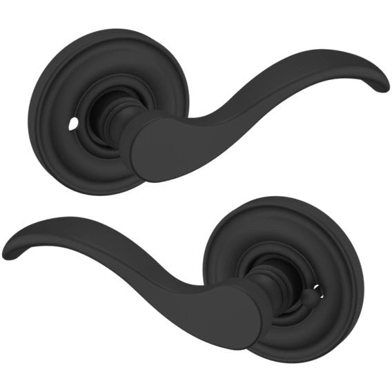 Baldwin Estate 5455V Privacy Lever with 5048 Rosette in Satin Black finish