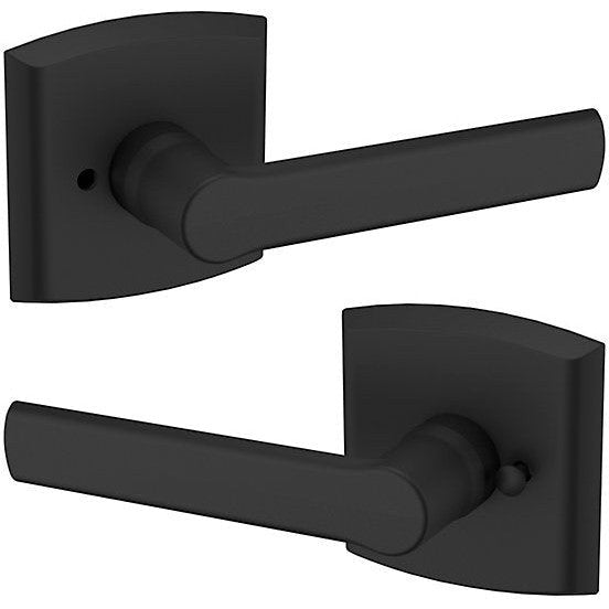 Baldwin Estate 5485V Privacy Lever with R026 Rosette in Satin Black finish