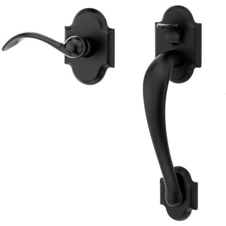 Baldwin Estate Boulder Lower Half Handleset with Interior 5452V Lever in Satin Black finish