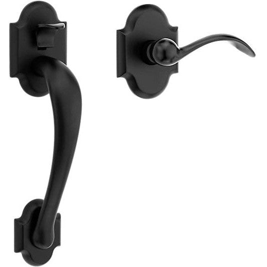 Baldwin Estate Boulder Lower Half Handleset with Interior 5452V Lever in Satin Black finish