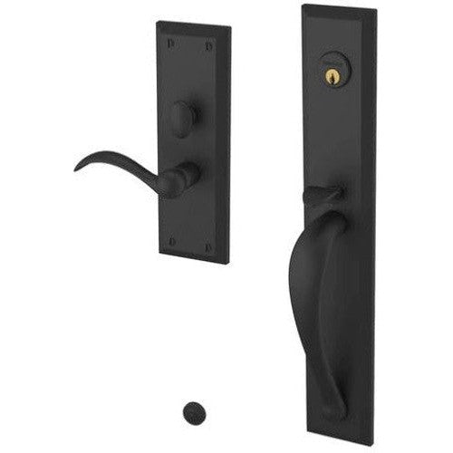 Baldwin Estate Cody Full Escutcheon Handleset Trim with Interior Lever in Satin Black finish