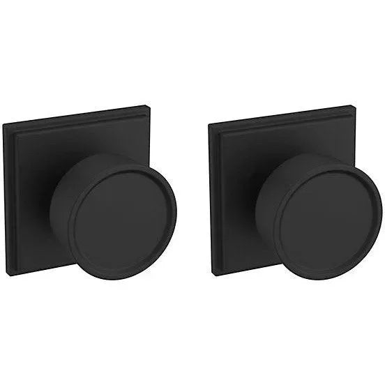 Baldwin Estate K007 Hollywood Hills Full Dummy Knob with R050 Rosette in Satin Black finish
