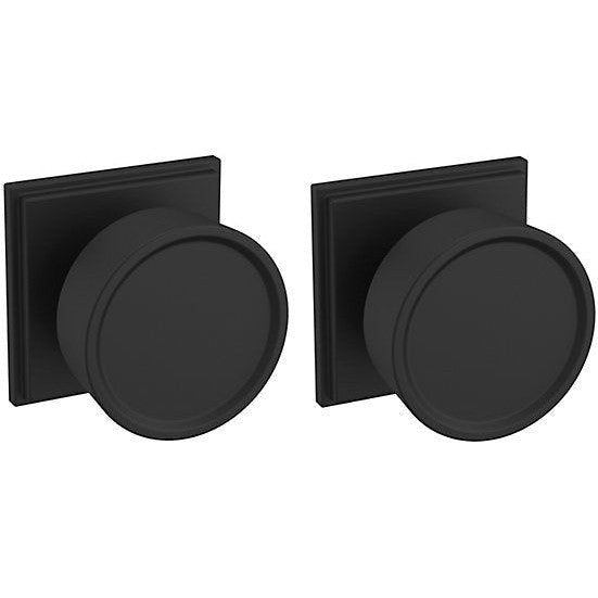 Baldwin Estate K009 Hollywood Hills Privacy Knob with R050 Rosette in Satin Black finish