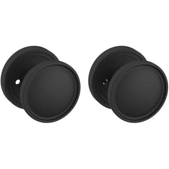 Baldwin Estate K012 Tulip Privacy Knob with 5078 Rosette in Satin Black finish