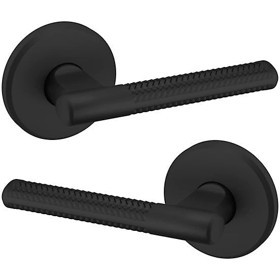 Baldwin Estate L015 Full Dummy Lever with R016 Rosette in Satin Black finish