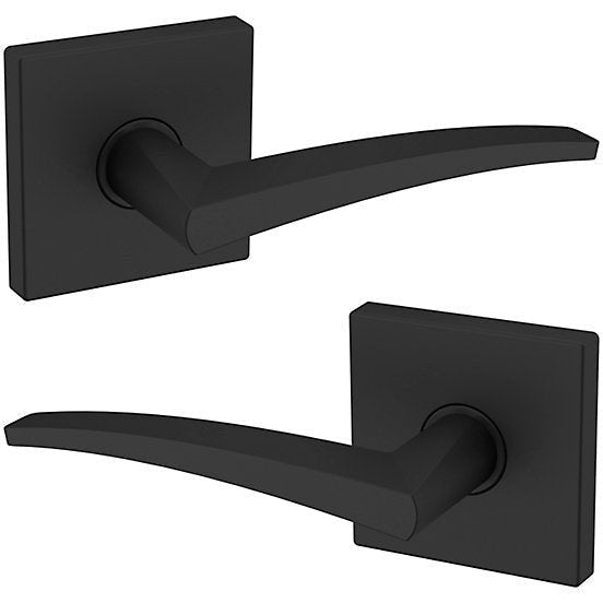 Baldwin Estate L022 Passage Lever with R017 Rosette in Satin Black finish