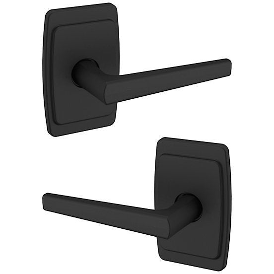 Baldwin Estate L024 Full Dummy Lever with R046 Rosette in Satin Black finish