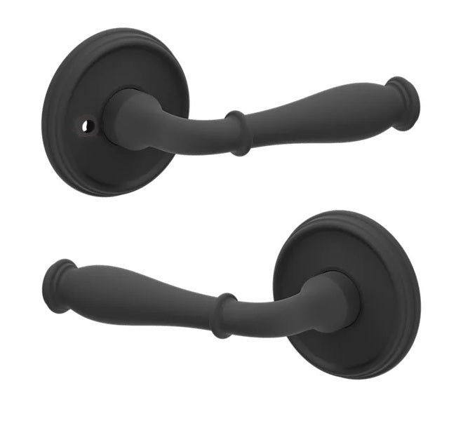 The Baldwin Estate L034 Nashville Lever with 5078 Rosette in Satin Black finish.