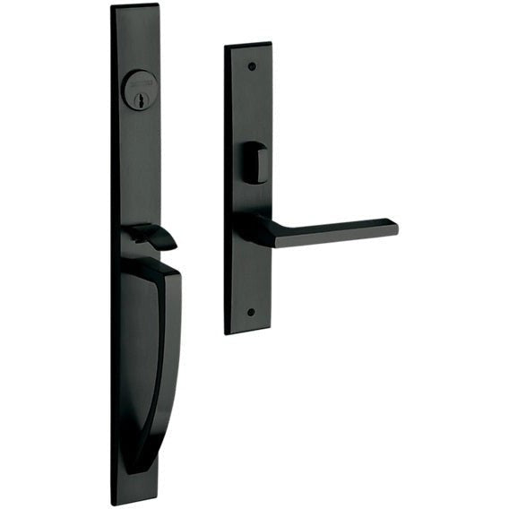 Baldwin Estate Lakeshore Mortise Handleset Entrance Trim with Interior 5162 Lever in Satin Black finish