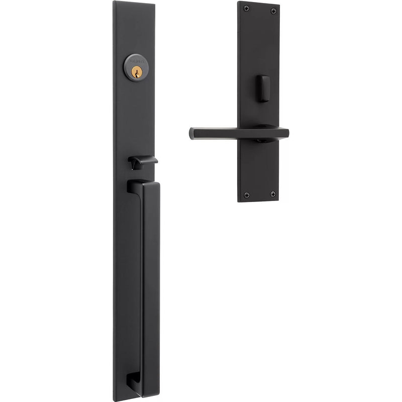 Baldwin Estate Minneapolis 20" Entrance Handleset Trim with Interior 5162 Lever in Satin Black finish