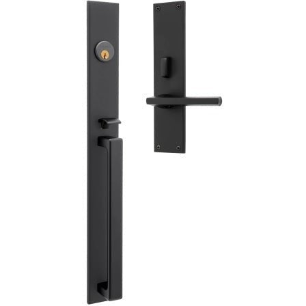 Baldwin Estate Minneapolis 20" Entrance Handleset Trim with Interior 5162 Lever in Satin Black finish