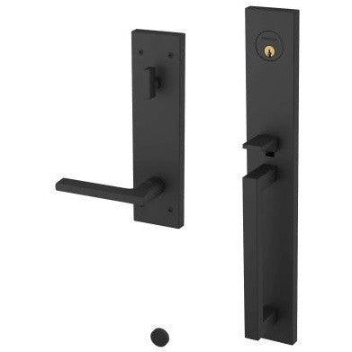 Baldwin Estate Minneapolis Full Escutcheon Single Cylinder Handleset With Interior 5162 Lever in Satin Black finish