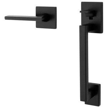 Baldwin Estate Minneapolis Lower Half Handleset with Interior 5162 Lever in Satin Black finish