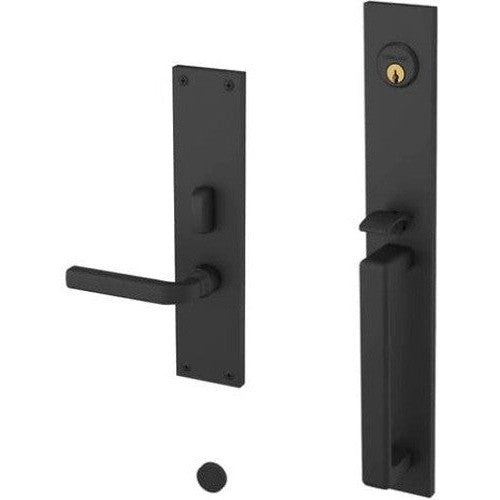 Baldwin Estate Minneapolis Mortise Handleset Entrance Trim with Interior 5162 Lever in Satin Black finish