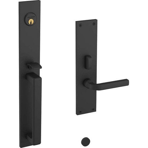 Baldwin Estate Minneapolis Mortise Handleset Entrance Trim with Interior 5162 Lever in Satin Black finish