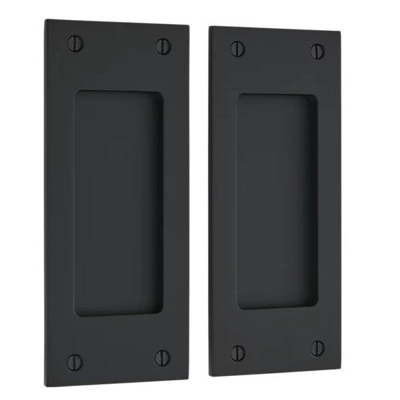 Baldwin Estate Santa Monica Dummy Small Pocket Door Set in Satin Black finish