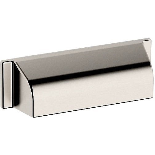 Baldwin Estate Transitional Cup Pull 4" in Satin Nickel finish