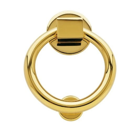 The Baldwin Estate 0195 Ring Door Knocker in Unlacquered Brass finish