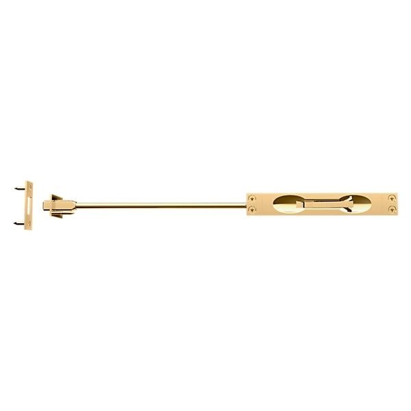 Baldwin Estate 0600 Flush Bolt with 12" Rod in Unlacquered Brass finish