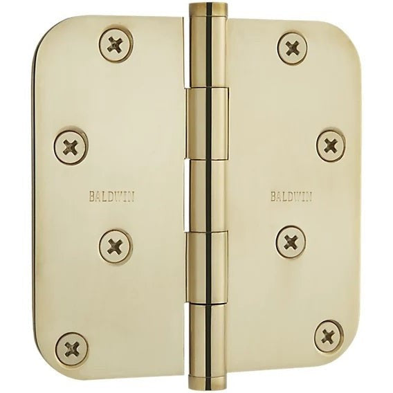 Baldwin Estate 1140 5/8" Radius Corner Hinge in Unlacquered Brass finish