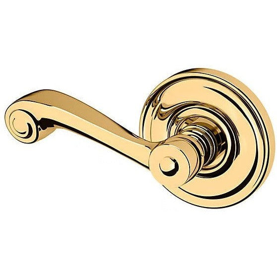 Baldwin Estate 5103 Left Handed Half Dummy Lever with 5048 Rosette in Unlacquered Brass finish