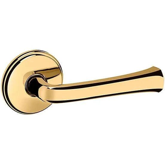 Baldwin Estate 5112 Right Handed Half Dummy Lever with 5075 Rosette in Unlacquered Brass finish