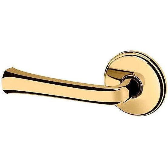 Baldwin Estate 5112 Left Handed Half Dummy Lever with 5075 Rosette in Unlacquered Brass finish
