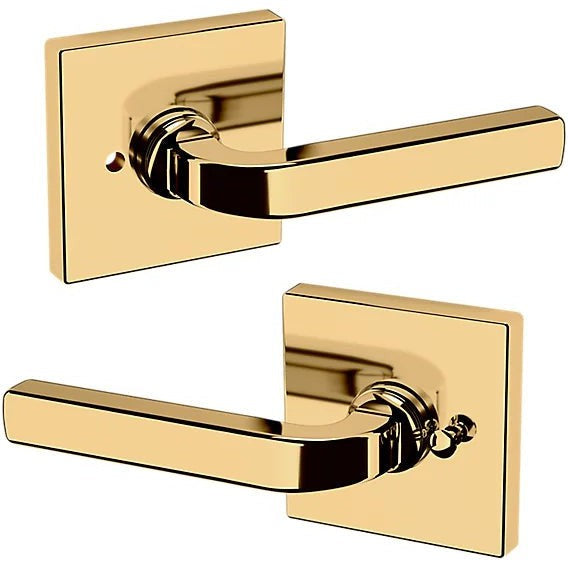 Baldwin Estate 5190 Privacy Lever with R017 Rosette in Unlacquered Brass finish