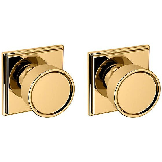 Baldwin Estate K007 Hollywood Hills Passage Knob with R050 Rosette in Unlacquered Brass finish