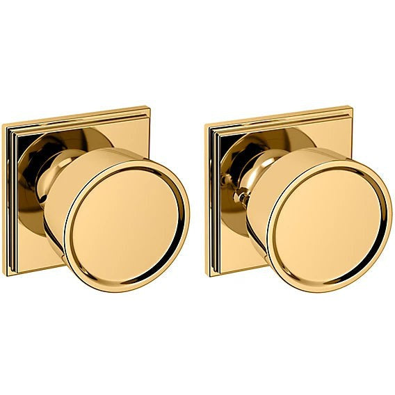 Baldwin Estate K008 Hollywood Hillls Privacy Knob with R050 Rosette in Unlacquered Brass finish